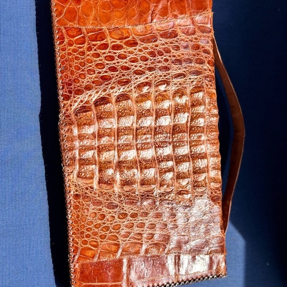Handbags - Crocodile Embossed Leather Clutch